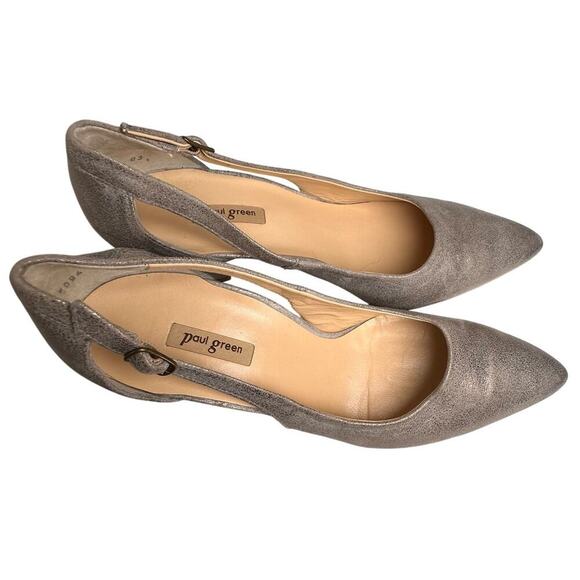 Paul Green Contessa Smoked Brushed Gold Pumps Leather Sz 7 Women's Shoes Career - Picture 9 of 16